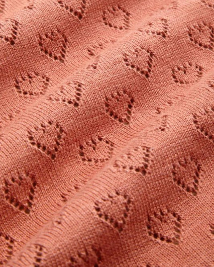 King Louie Cardi V Heart Ajour Støvet Rose