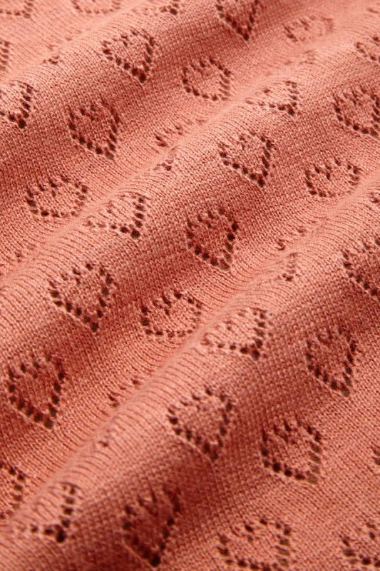 King Louie Cardi V Heart Ajour Dusty Rose