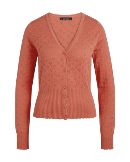 King Louie Cardi V Heart Ajour Støvet Rose