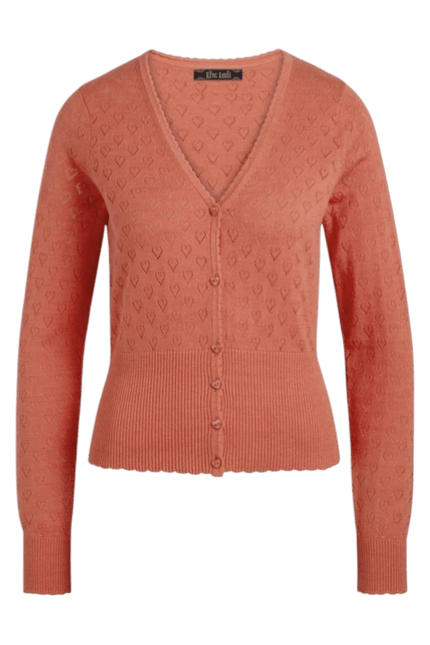 King Louie Cardi V Heart Ajour Dusty Rose