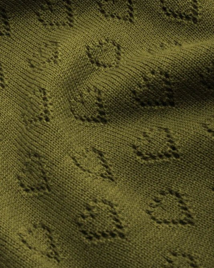 King Louie Cardi V Heart Ajour Olive Green