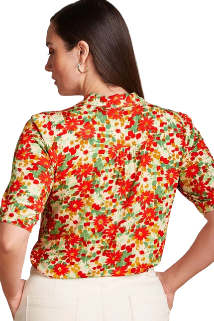 King Louie Carina Blouse Punch, fire red