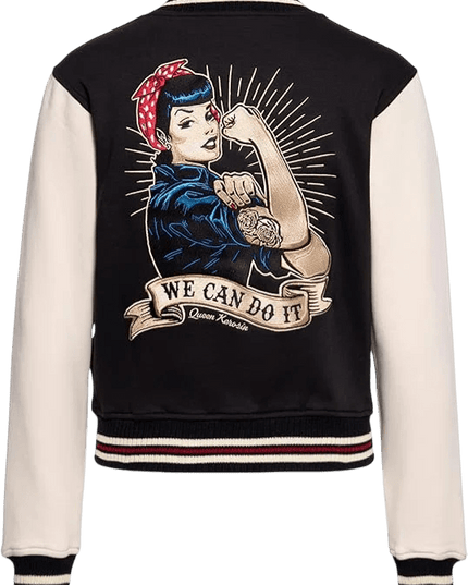 College Sweatjacke "We Can Do It" schwarz