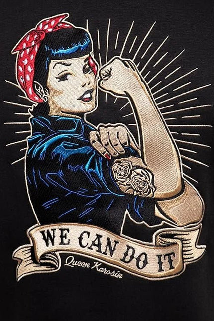 college sweatshirt "We Can Do It" black