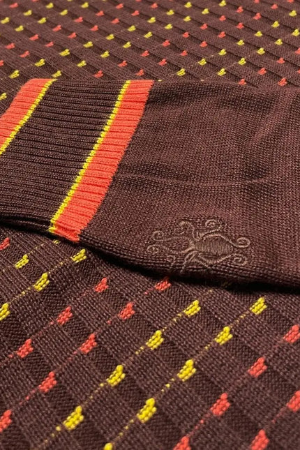 Coltrane Mod Tekstureret Dash Jacquard Strikket Polo i Brun
