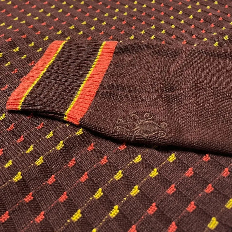 Coltrane Mod Teksturowany Dash Jacquard Polo w Brązie