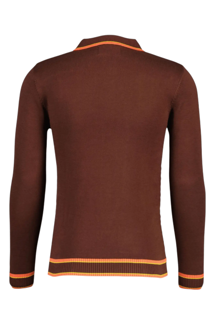 Coltrane Mod Tekstureret Dash Jacquard Strikket Polo i Brun