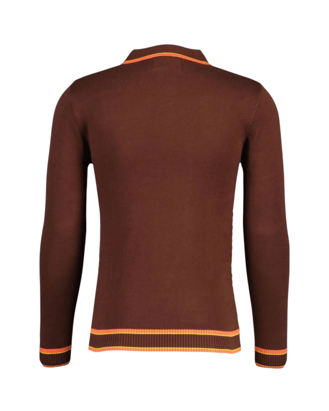 Coltrane Mod Teksturowany Dash Jacquard Polo w Brązie