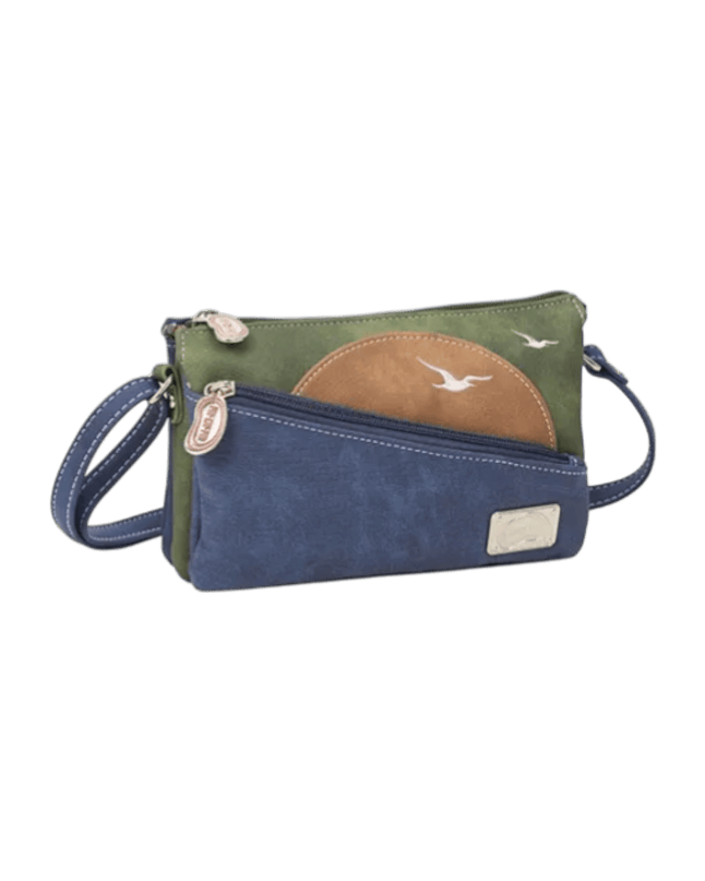 Crossbody Sunrise Cognac, Navy Blue, Dark Green