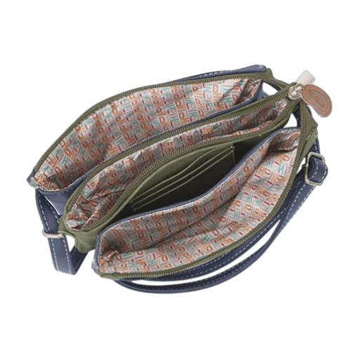 Crossbody Sunrise Cognac, Navy Blue, Dark Green