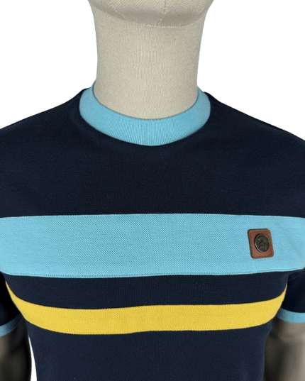 TROJAN skræddersyet stribet pique t-shirt