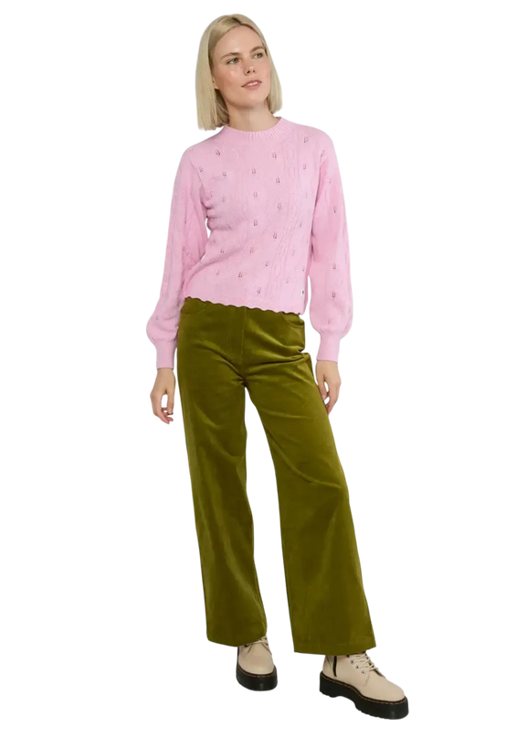 BLUTSGESCHWISTER Trui Fine Craft Crew soft cold pink