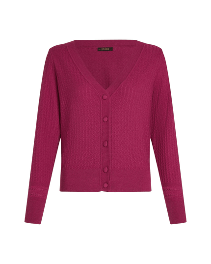 Deep V Cardigan Cedar Violet Pink