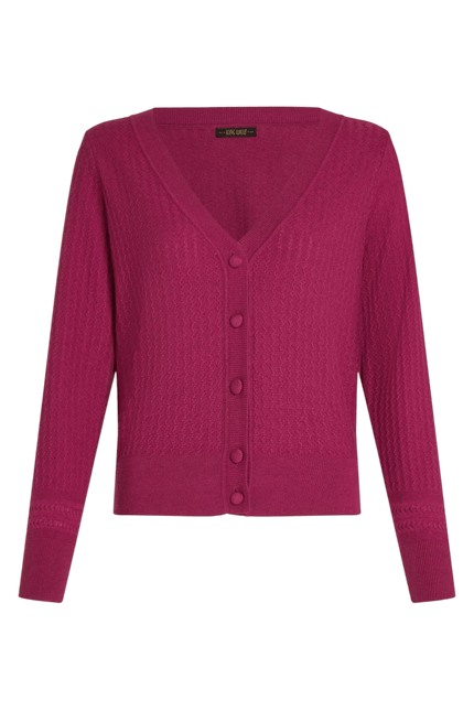 Deep V Cardigan Cedar Violet Pink