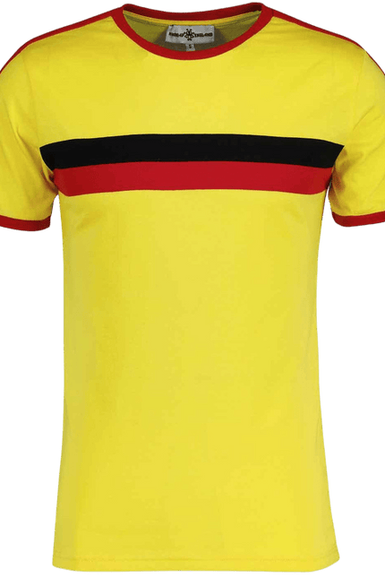 Disco Ringer Retro 70s Stripe Tee in Yellow