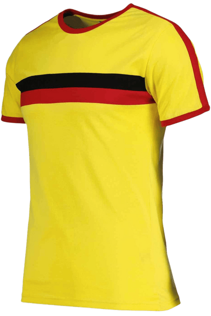 Disco Ringer Retro 70s Stripe Tee in Yellow