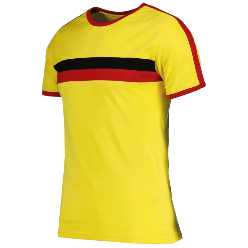 Disco Ringer Retro 70s Stripe Tee in Yellow