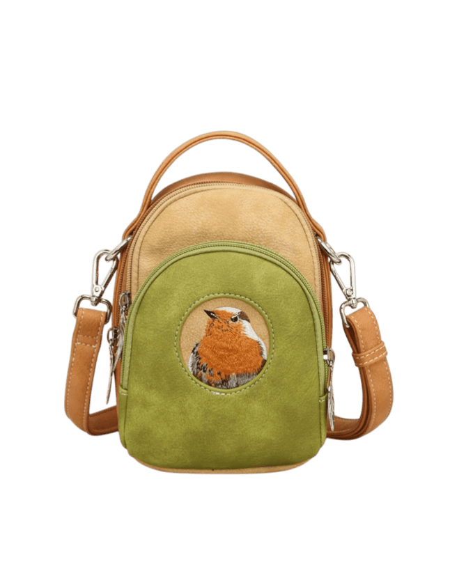Hi-DI-HI Ditty Bolsa de mão/ombro/crossbody L. verde/Pêssego/Laranja - Roodborstje