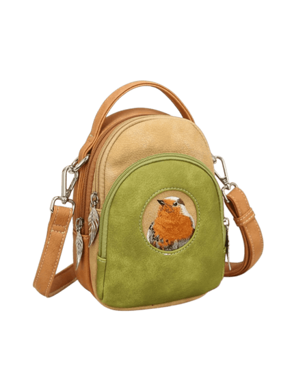 Hi-DI-HI Ditty Bolsa de mão/ombro/crossbody L. verde/Pêssego/Laranja - Roodborstje