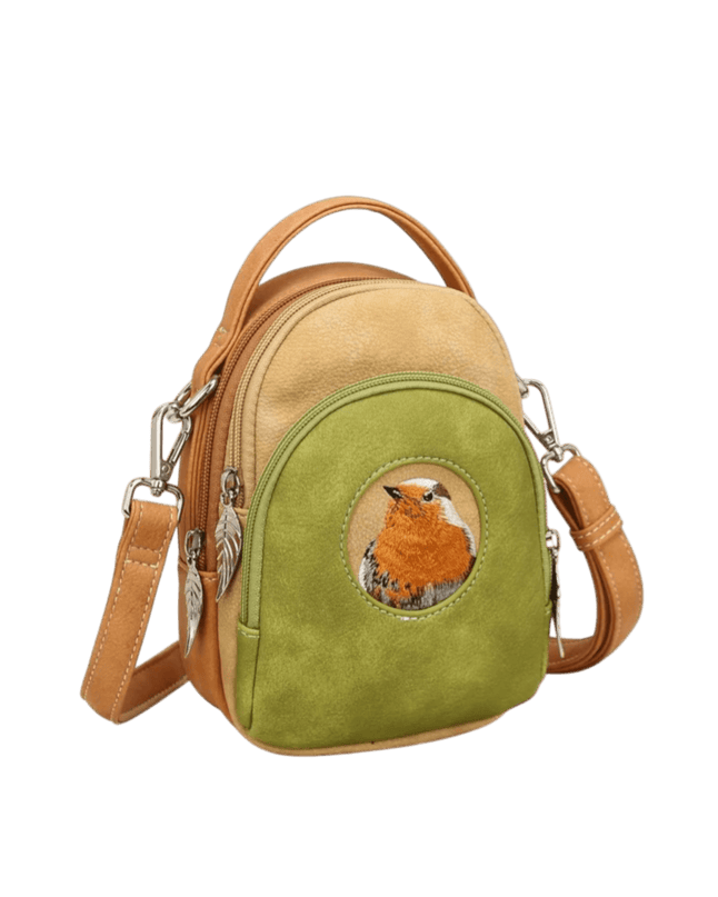 Hi-DI-HI Ditty Bolsa de mão/ombro/crossbody L. verde/Pêssego/Laranja - Roodborstje