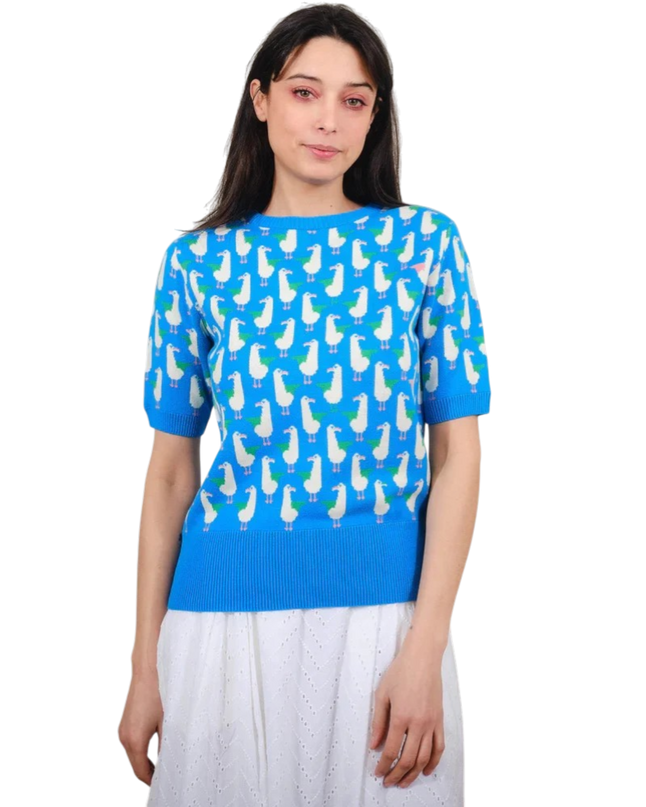 Jacquard knit", seagulls