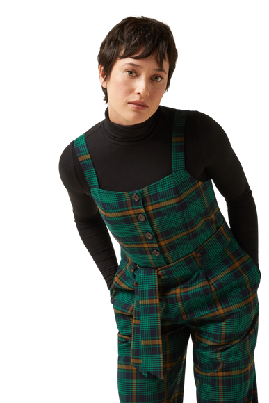 Ines Jumpsuit Leeds Check", evening blue