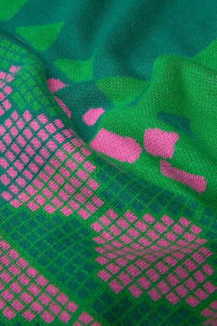 BLUTSGESCHWISTER trui Diamond Loom Egg chunky pullover green