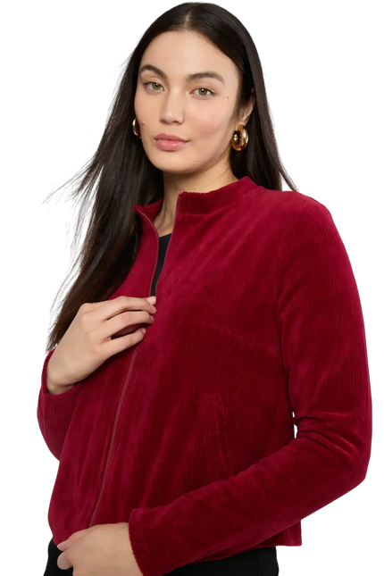 BLUTSGESCHWISTER JACK Jolly Zip Up fine needle red