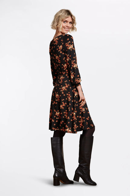 KING LOUIE Betty Bellsleeve Dress Rivera Black