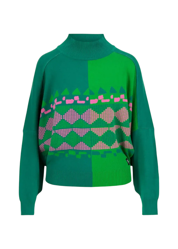 Diamond Loom Egg chunky pullover green