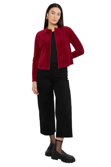 BLUTSGESCHWISTER JACK Jolly Zip Up fine needle red