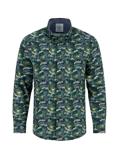 A FISH NAMED FRED BLOUSE FUJI DREAM, DARK GREEN