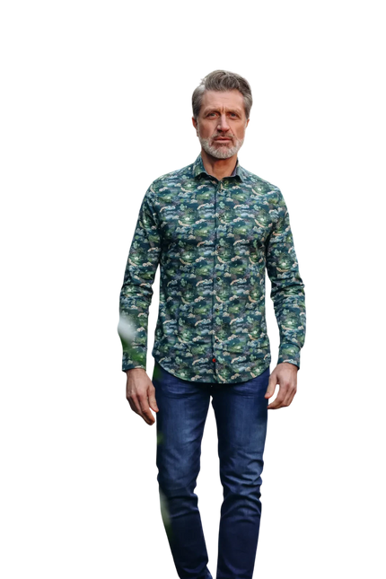 A fish named Fred blouse Fuji Dream, Dark Green