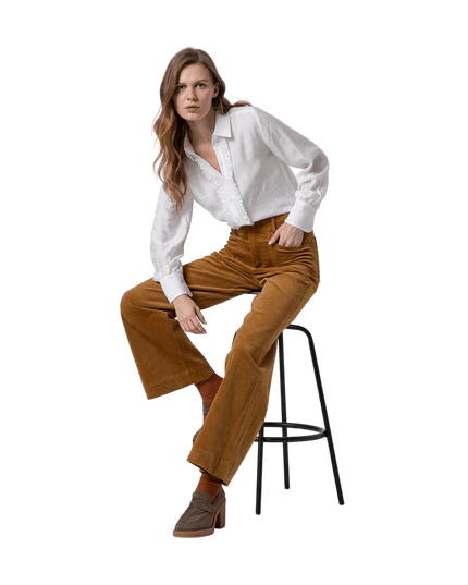 Calça flare SURKANA "Esmeralda", mostarda