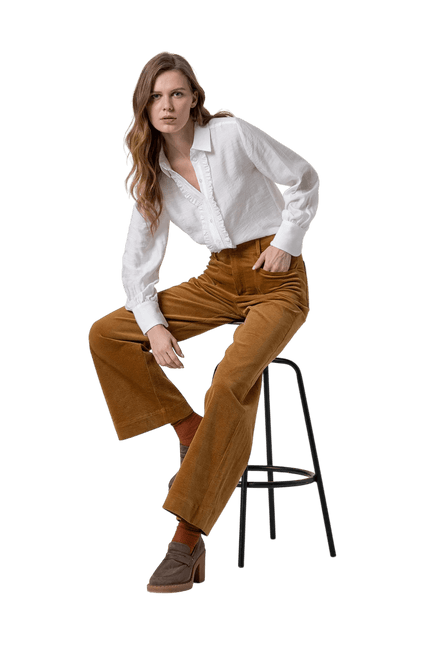 SURKANA flared pants "Esmeralda", mustard
