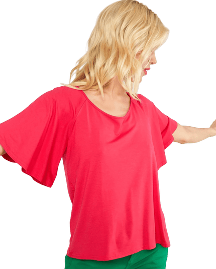 BLUTSGESCHWISTER Fly Little Bird", bold ruby red