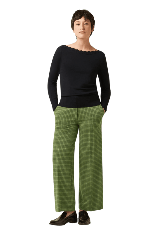Calça Frederica Ivy Check guacamole