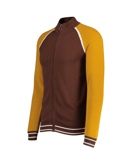 Fuller Retro Colour Block Raglan Sleeve Knitted Track Top