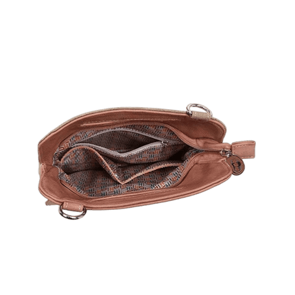 Hand/Shoulder Bag/Clutch "King Fisher", Pink/Beige