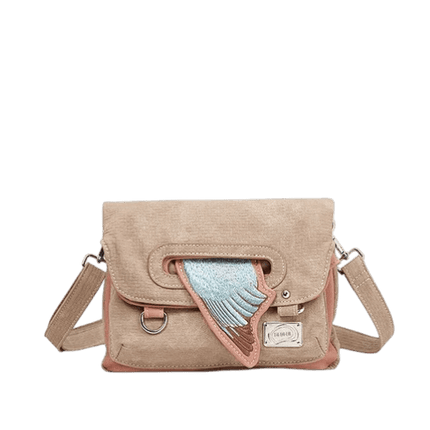 Hand/Shoulder Bag/Clutch "King Fisher", Pink/Beige