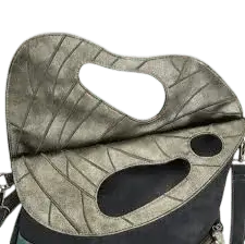 Hand/Schoudertas Leaf Dark Grey/Silver - Rok&Billie, The Unique Rebel Boutique