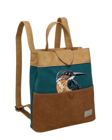 HI-DI-HI TAS "SONG SONG BLUE", PETROL/ PASTEL/ COGNAC
