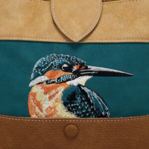 HI-DI-HI TAS "SONG SONG BLUE", PETROL/ PASTEL/ COGNAC