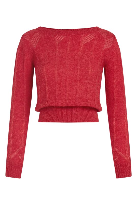 King Louie Lia top Hiver Knit, fiery red