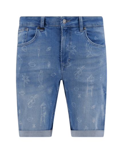 Short jeans estampado