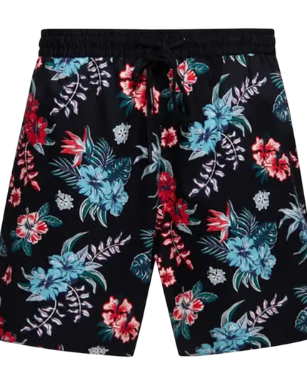 KING KEROSIN KORTE BROEK HIBISCUS, BLACK