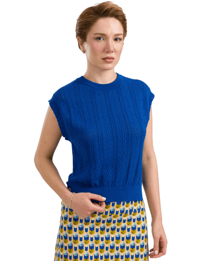 Blusa Pippa Tricô - Azul