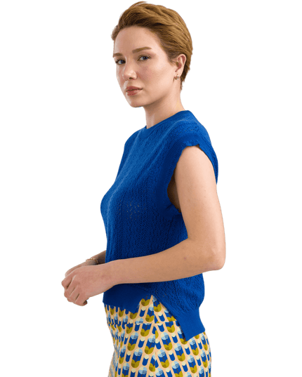 Blusa Pippa Tricô - Azul