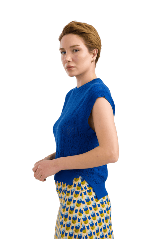 Blusa Pippa Tricô - Azul