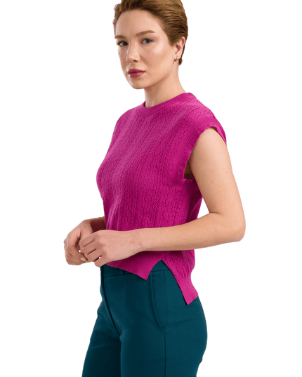 Top Pippa de Punto - Fucsia